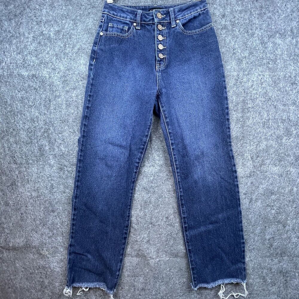 Sincerely Jules Jeans Womens 0 / 24 High Rise Straight Stovepipe Cropped Raw Hem